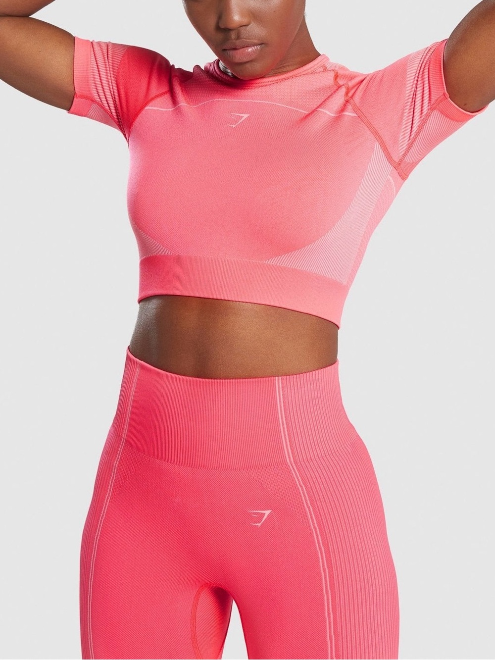 #88 Gymshark Pink Ultra Seamless Crop Top Size S
